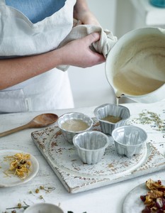 Start by chopping up your soap base into small chunks or grate it to make it melt faster. Prepare your moulds by very lightly oiling. Organise the colours you want to use and decide on the combinations of herbs, flowers and aromas prior to melting.